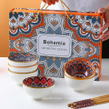 LOGO customization Bohemian ceramic bowl gift set porcelain bowl tableware tableware gift set bowl set ceramic